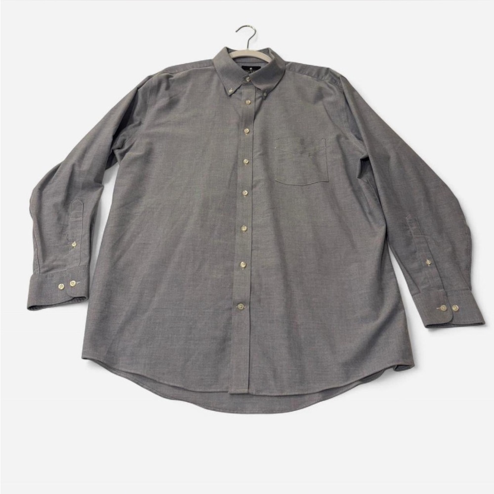 Stafford Men's Blue Oxford Button-Up Shirt